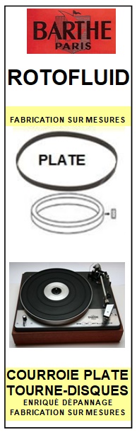 BARTHE ROTOFLUID  <br>Courroie plate d'entrainement Tourne-disques (<b>flat belt</b>)<small> 2017-01</small>